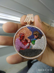 ICE OUT MOISSANITE DIAMOND “GOD VS DEVIL” CUSTOMIZE ICED OUT PENDANT